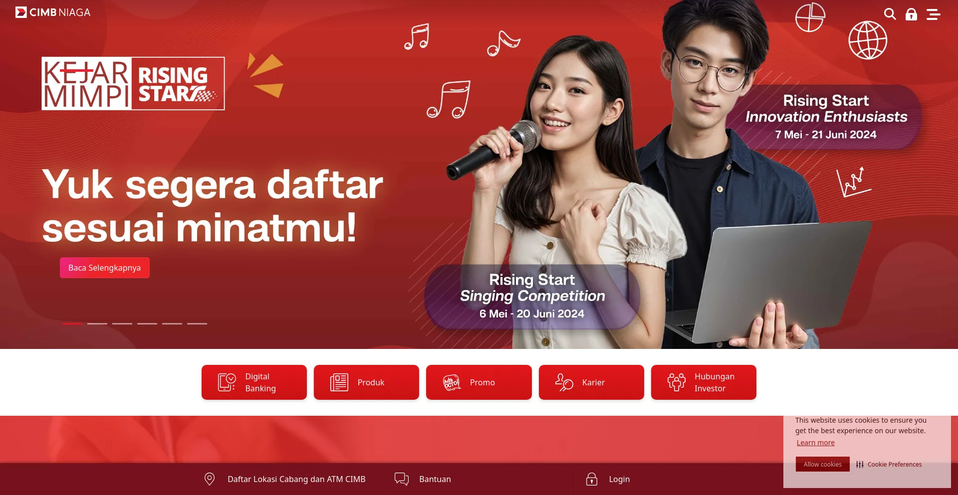 Screenshot of cimbniaga.co.id homepage