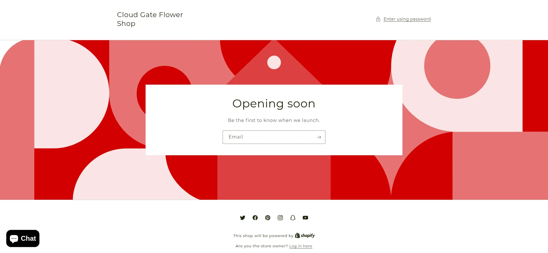 Screenshot of cloudgateflowershop.com homepage