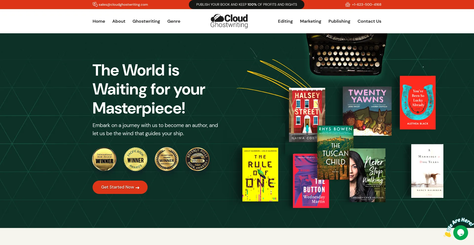 Screenshot of cloudghostwriting.com homepage