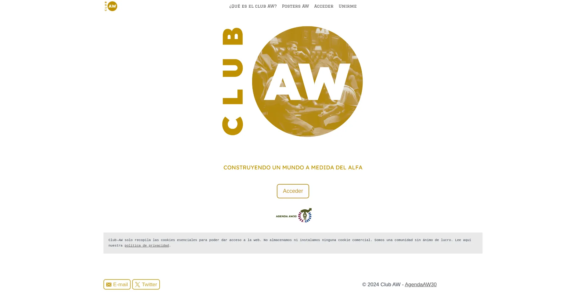 Screenshot of club-aw.com homepage