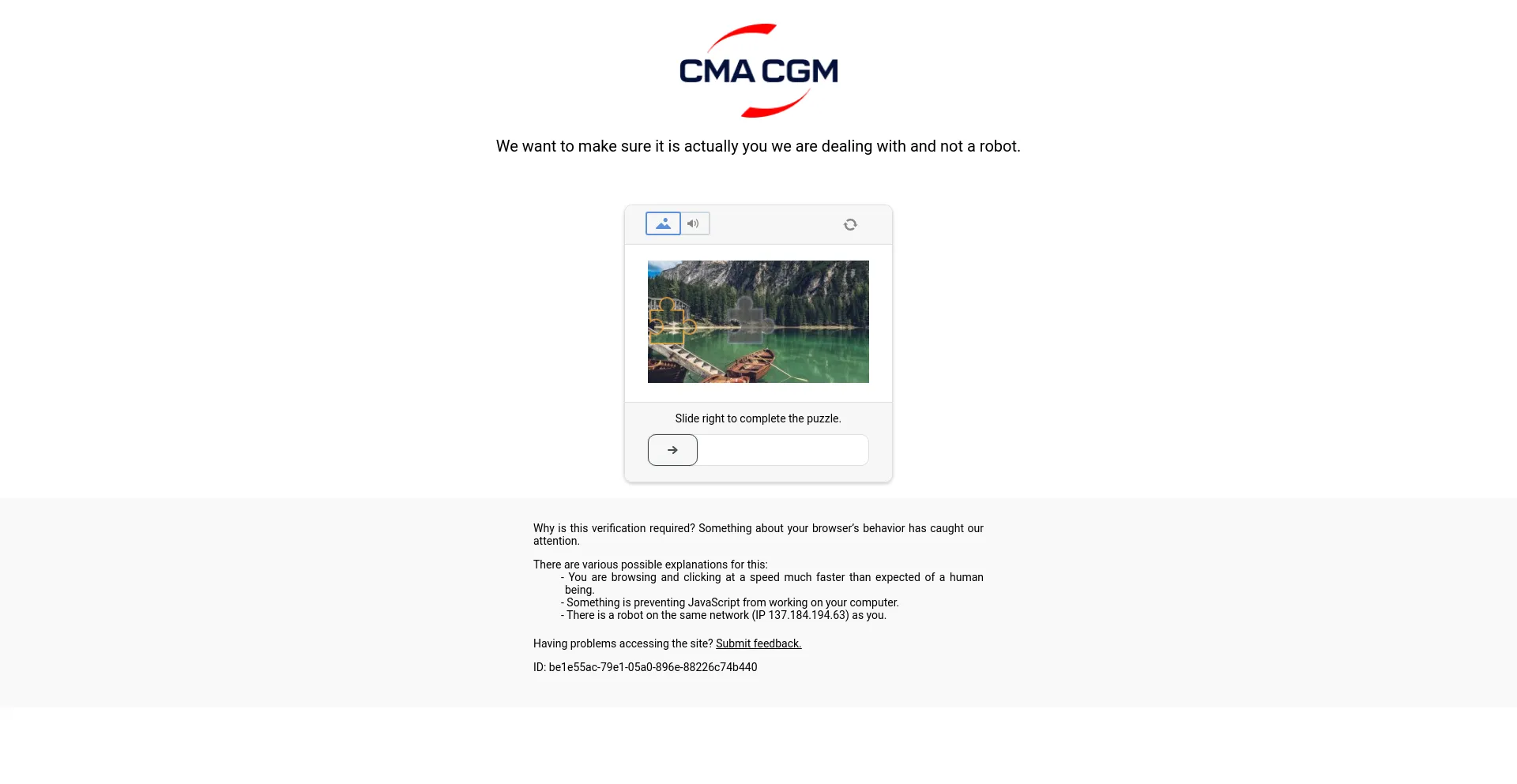 Screenshot of cma-cgm.com homepage