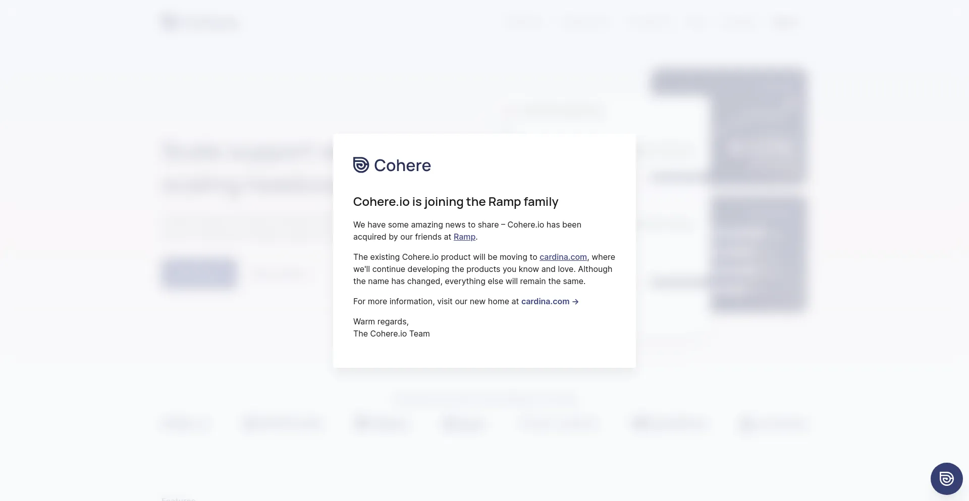 Screenshot of cohere.so homepage