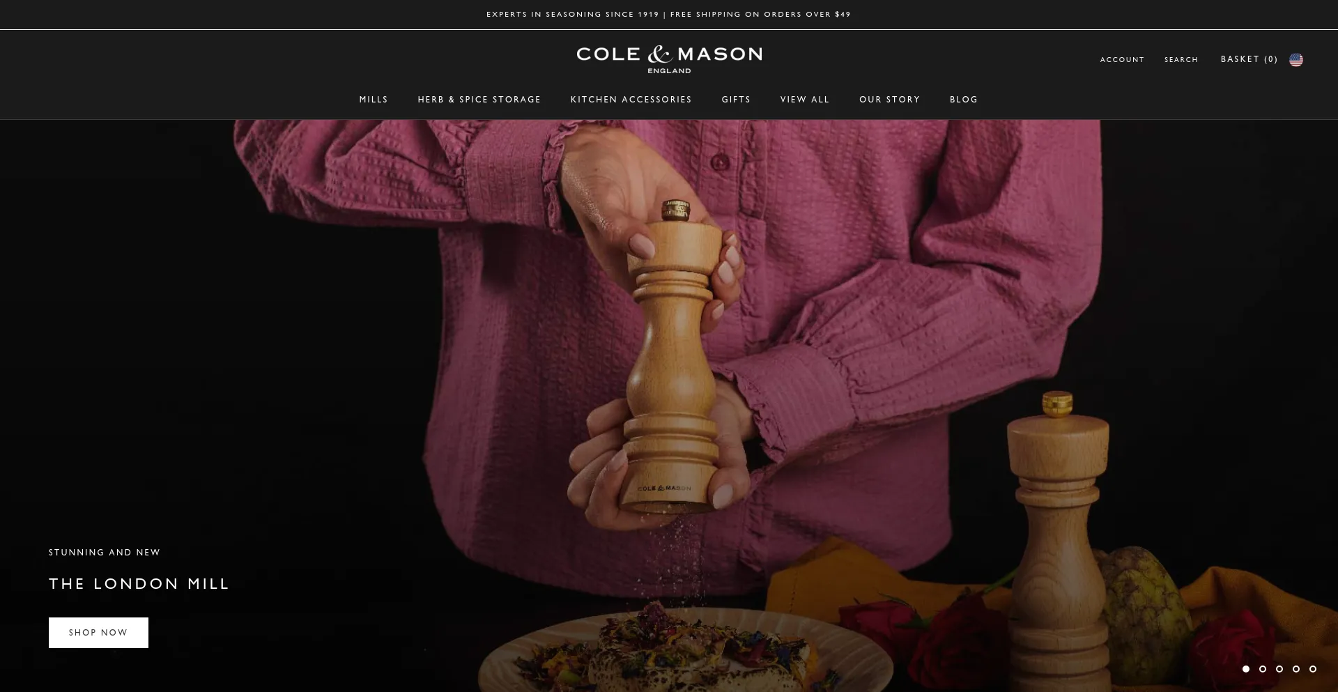 Screenshot of coleandmason.com homepage