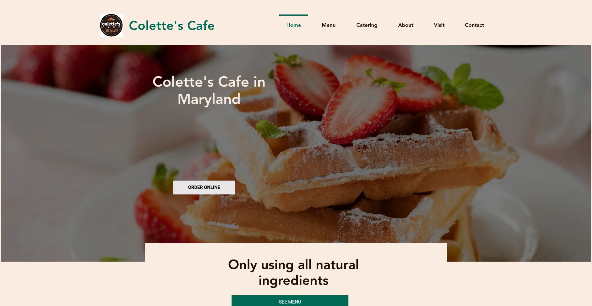 Screenshot of colettescafe.com homepage