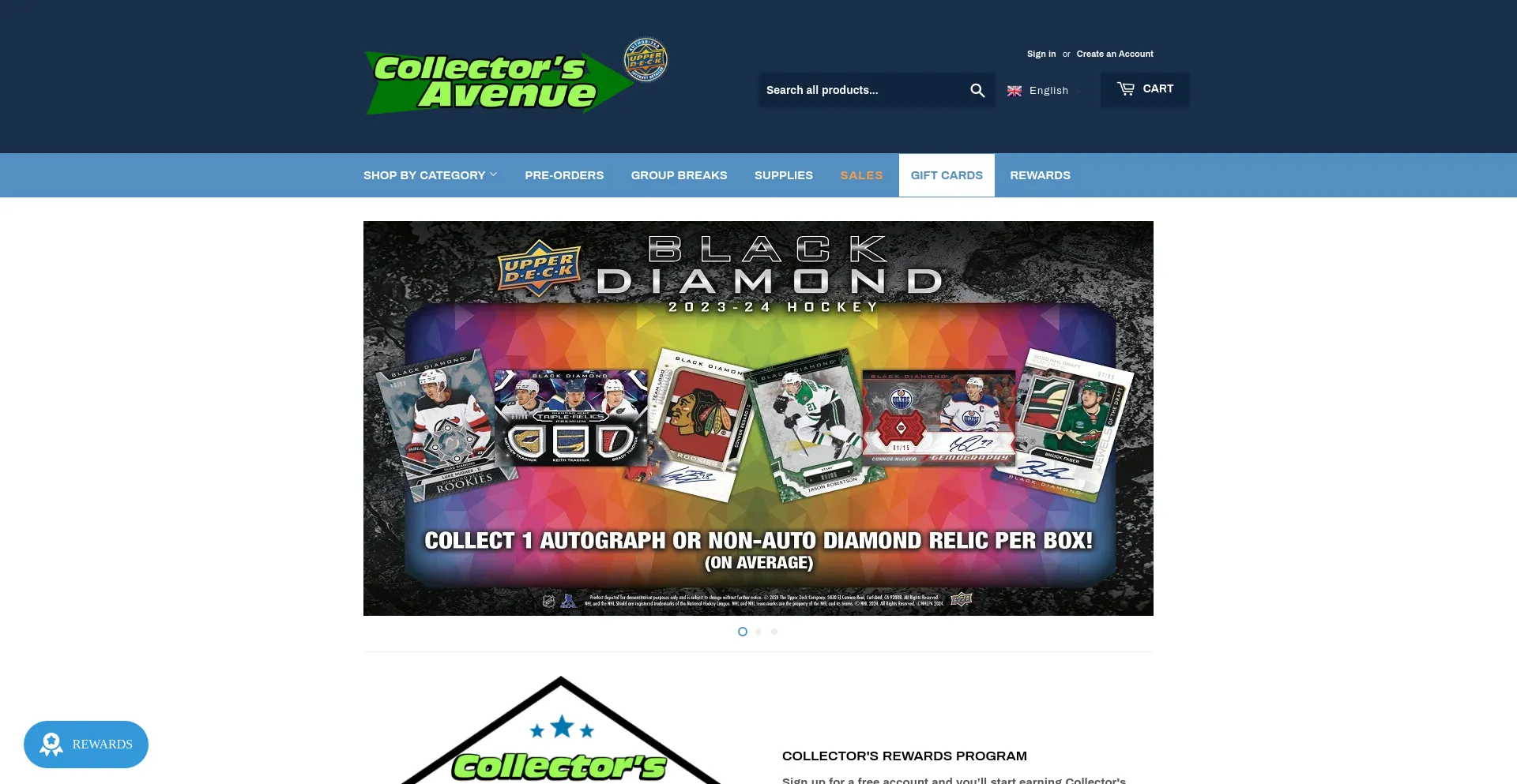 Screenshot of collectorsavenue.com homepage