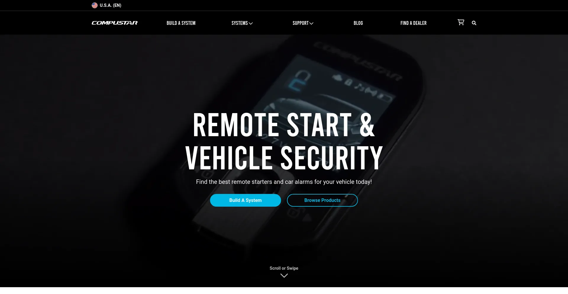 Screenshot of compustar.com homepage