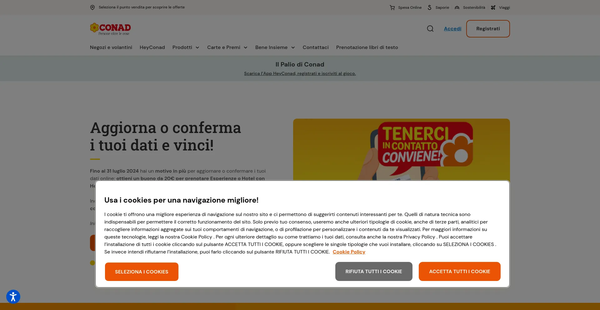 Screenshot of conad.it homepage