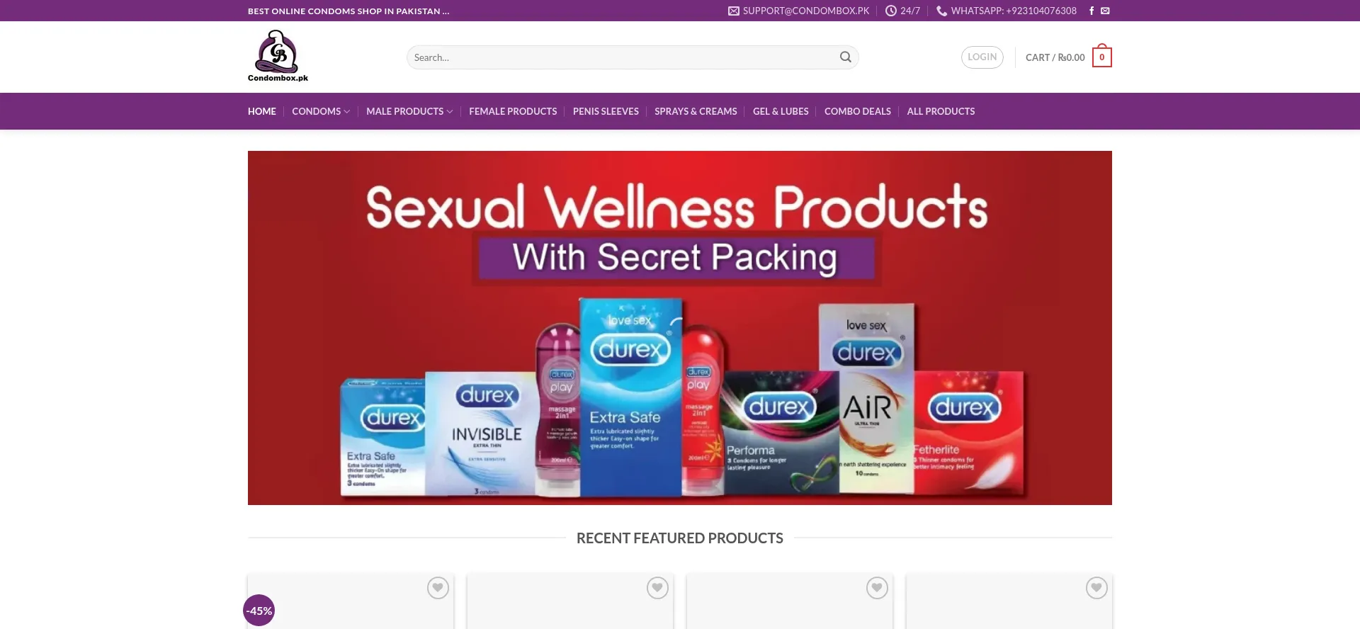 Screenshot of condombox.pk homepage