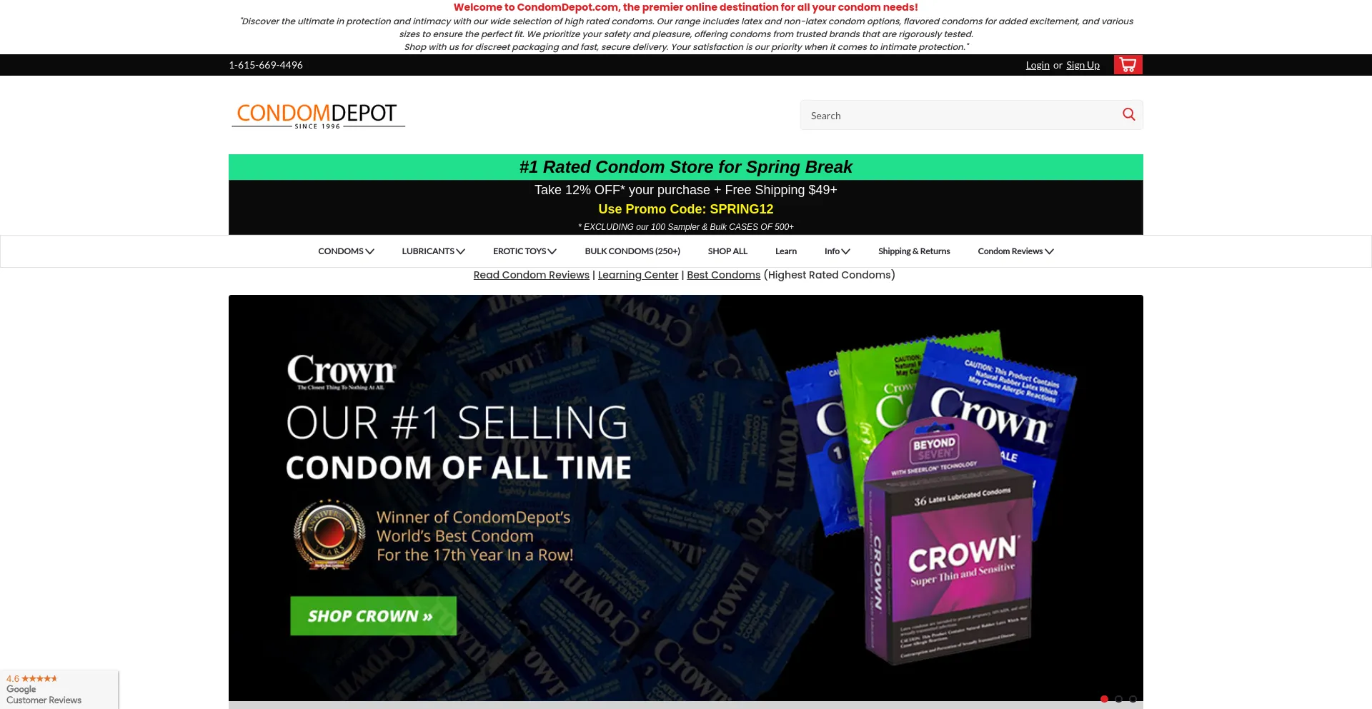 Screenshot of condomdepot.com homepage