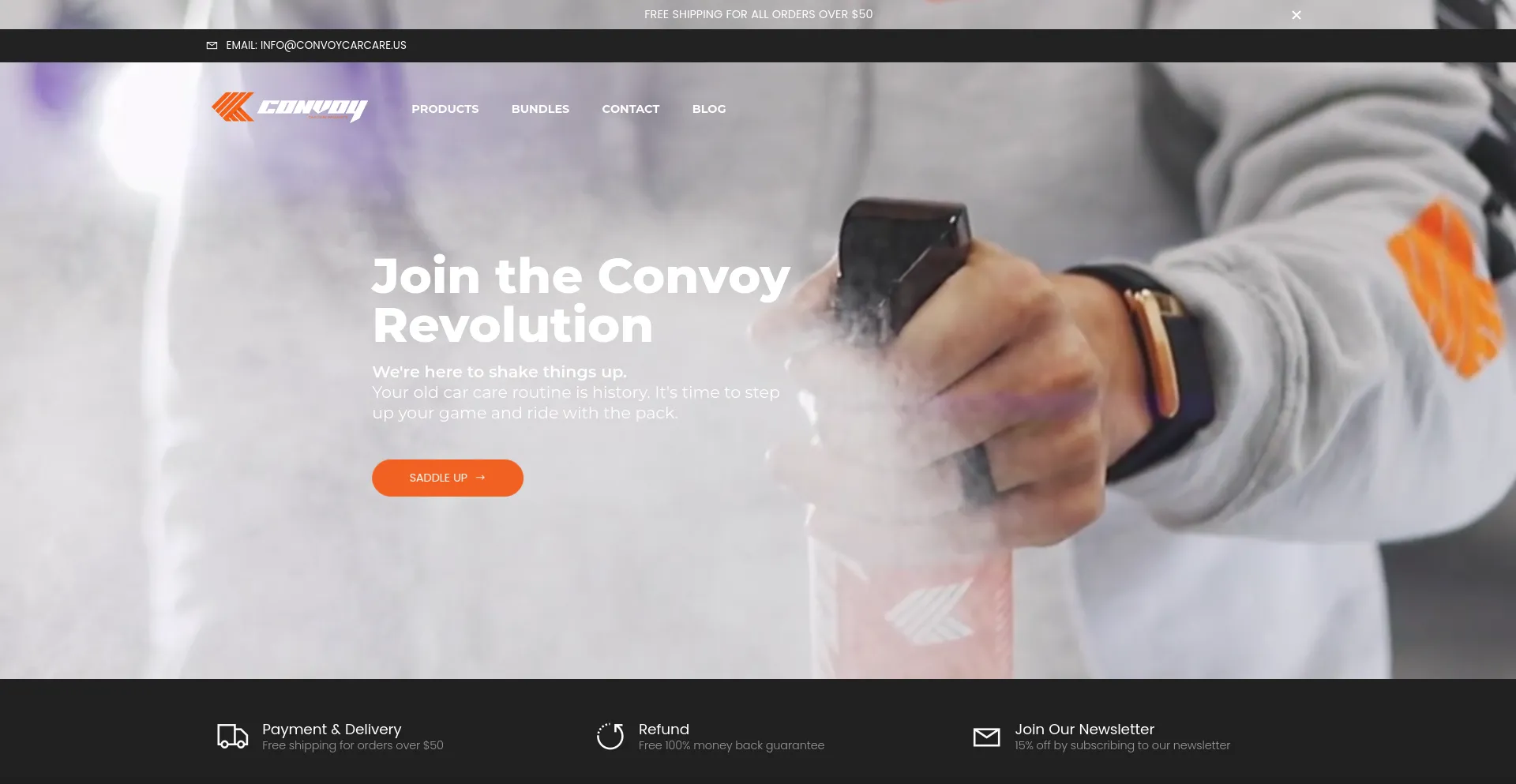 Screenshot of convoycarcare.us homepage