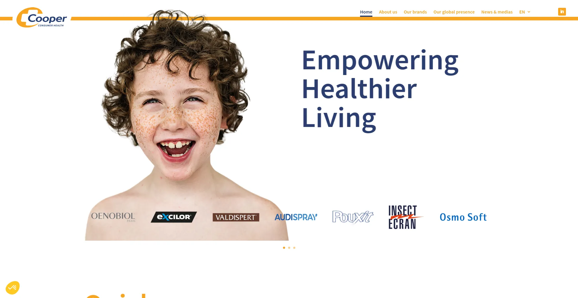 Screenshot of cooperconsumerhealth.com homepage