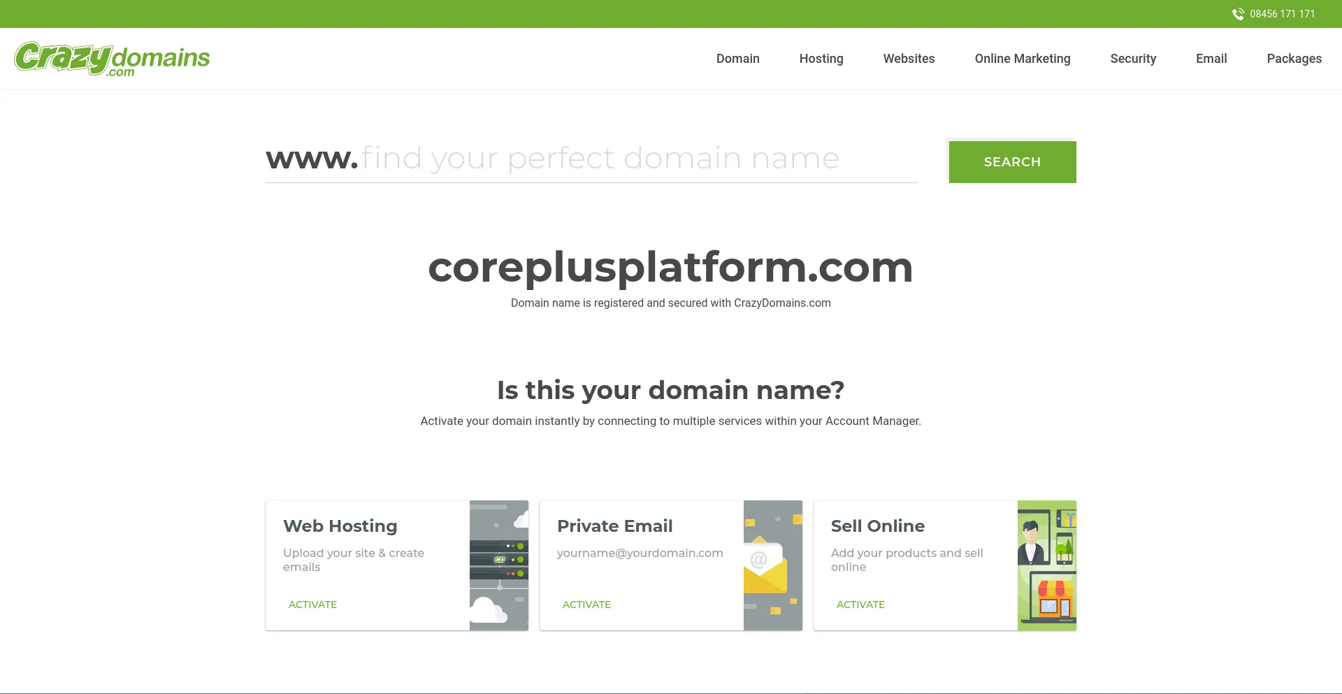 Screenshot of coreplusplatform.com homepage