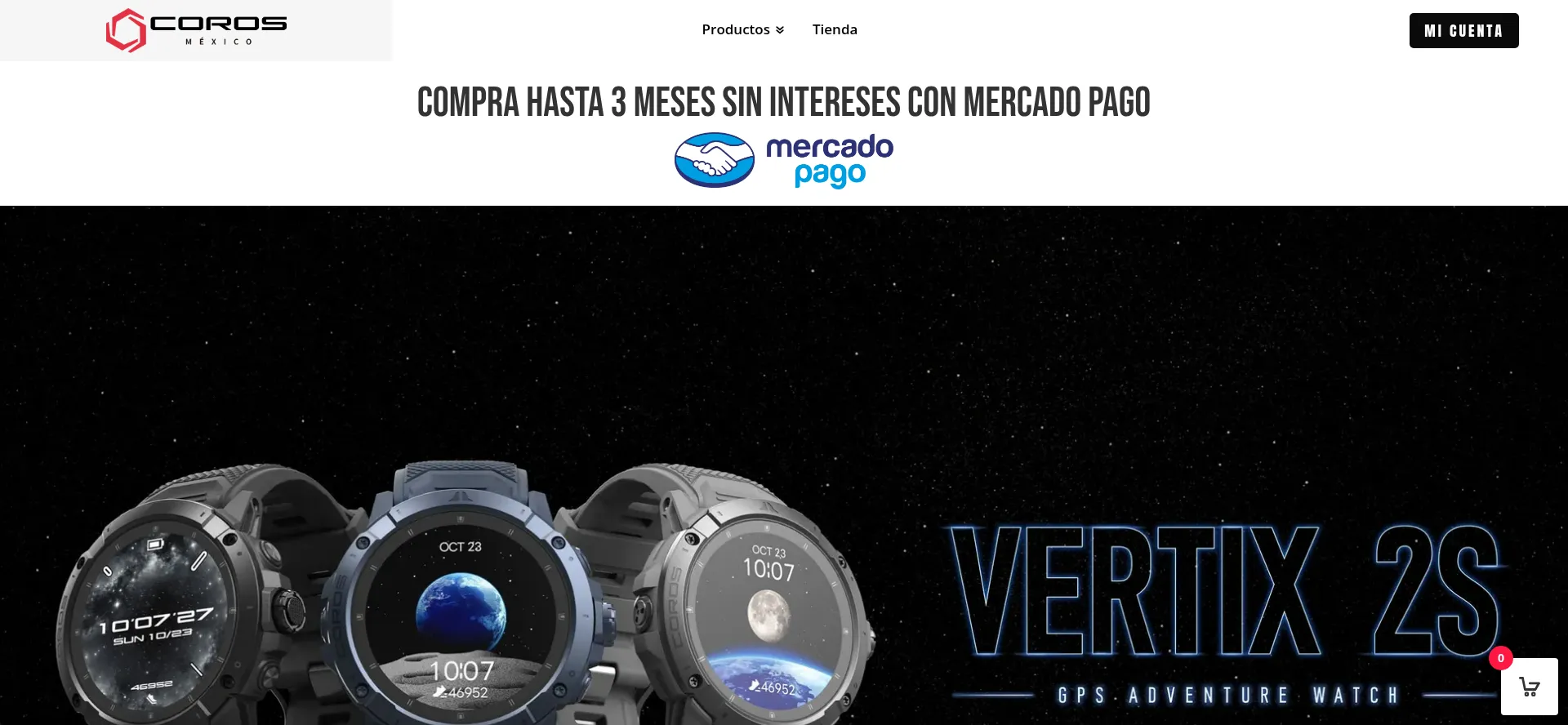 Screenshot of coros.com.mx homepage