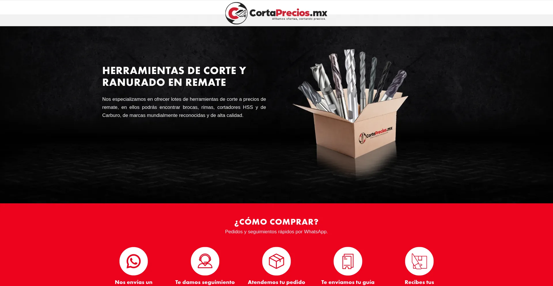 Screenshot of cortaprecios.mx homepage