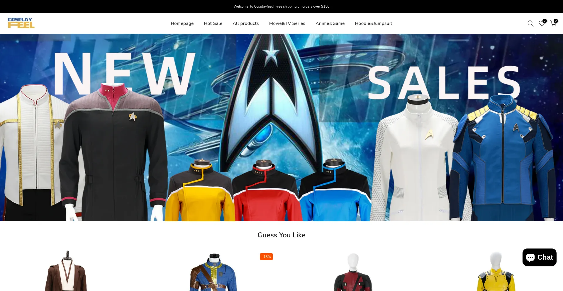 Screenshot of cosplayfeel.com homepage