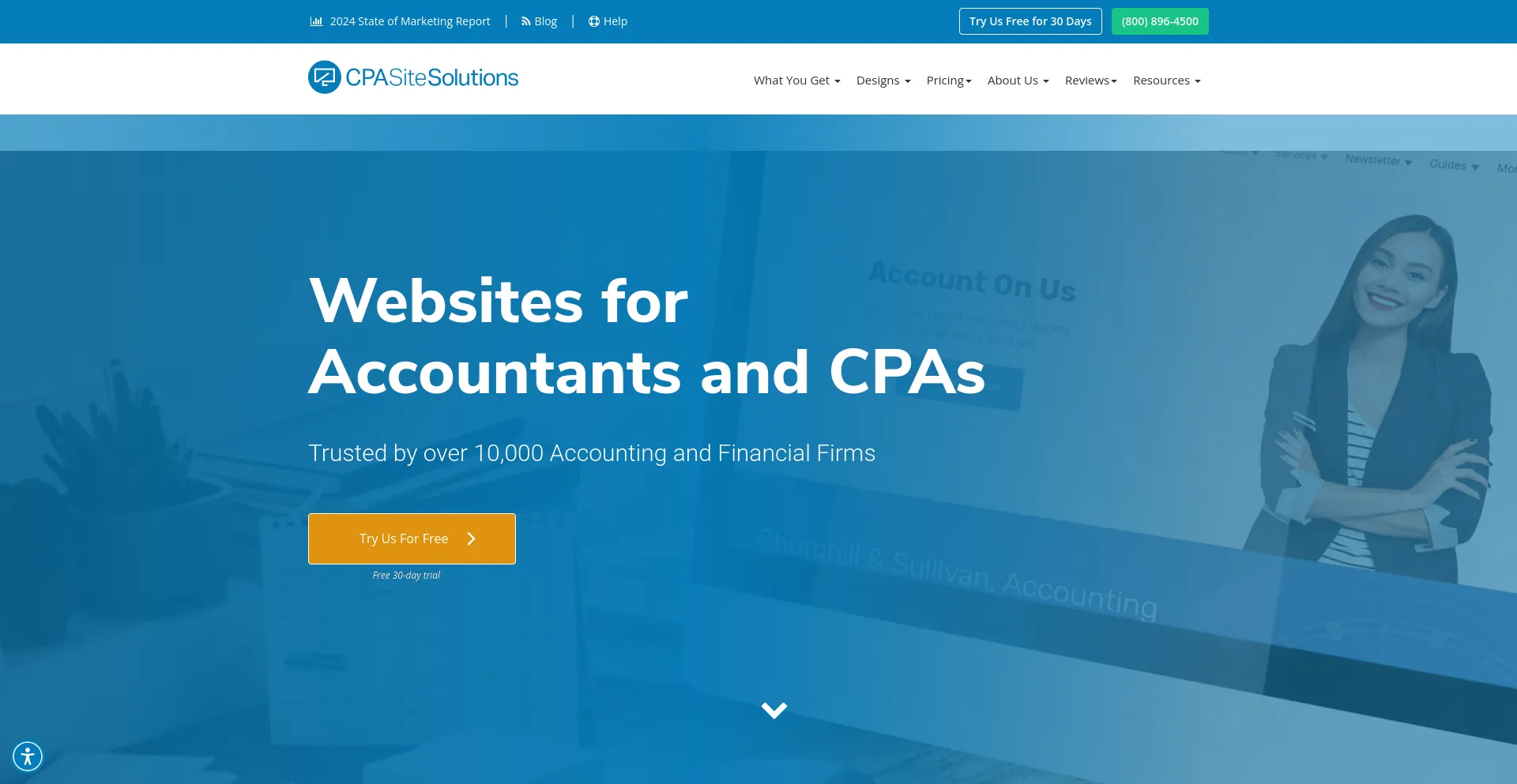 Screenshot of cpasitesolutions.com homepage