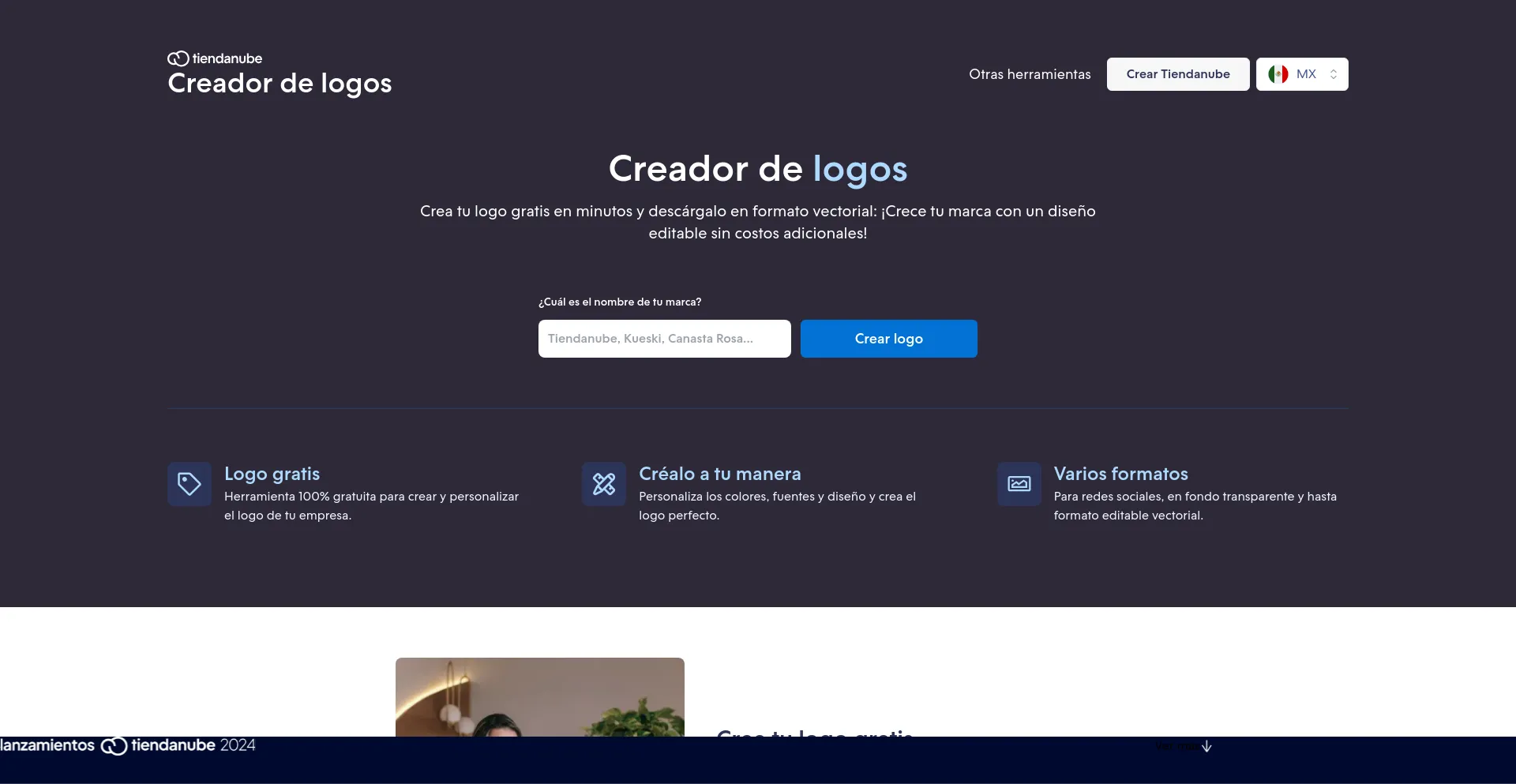 Screenshot of creadordelogos.com.mx homepage