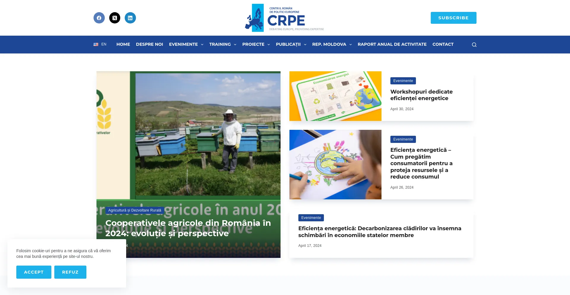 Screenshot of crpe.ro homepage