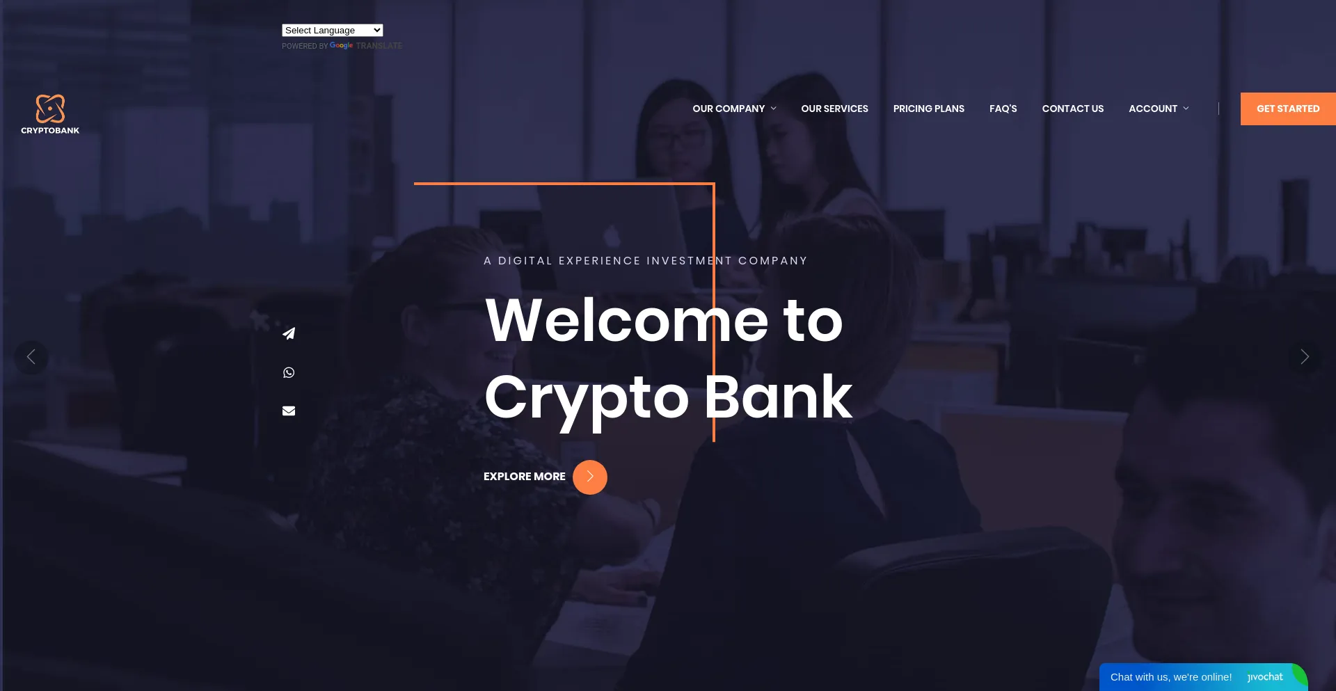 Screenshot of cryptbnk.com homepage