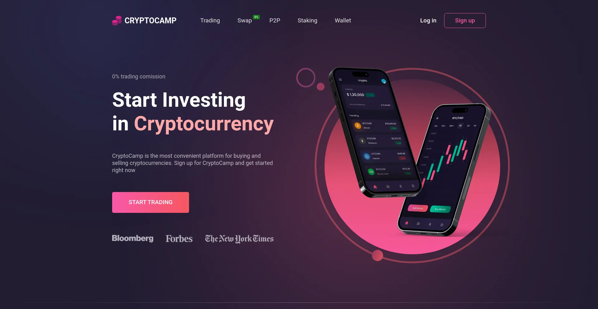 Screenshot of cryptocamp.me homepage