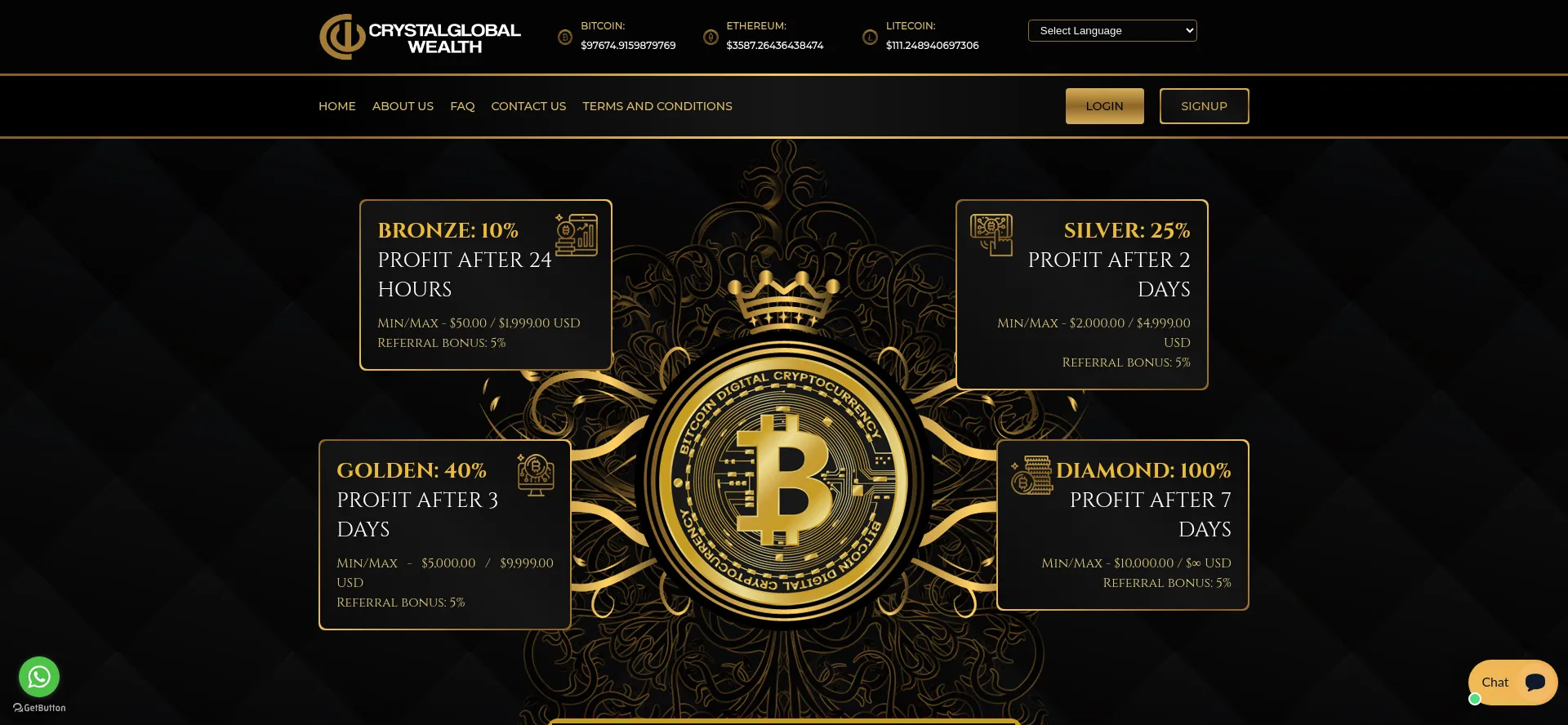 Screenshot of crystalglobalwealth.com homepage