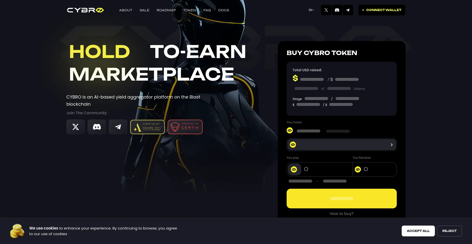 Screenshot of cybro.io homepage