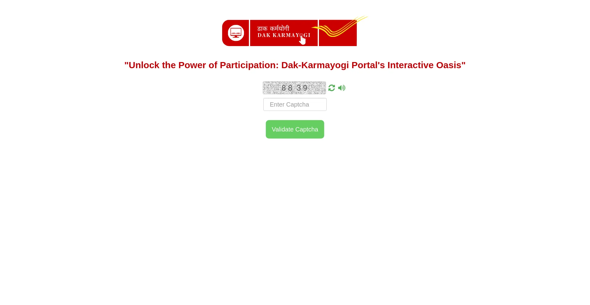 Screenshot of dakkarmayogi.gov.in homepage