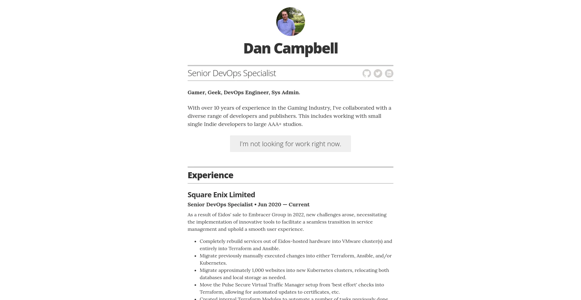 Screenshot of dancampbell.xyz homepage