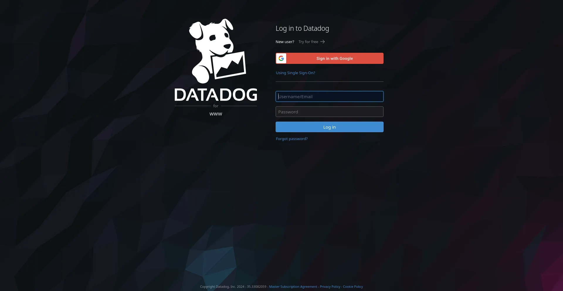 Screenshot of datadoghq.eu homepage