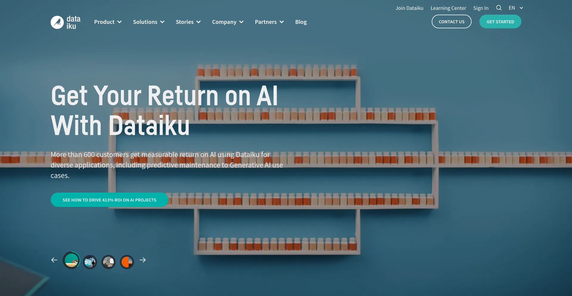 Screenshot of dataiku.com homepage