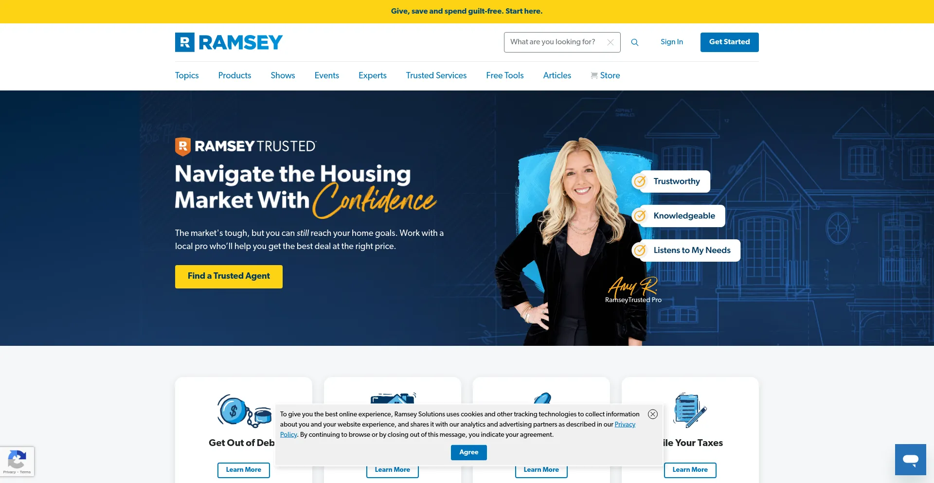 Screenshot of daveramsey.com homepage