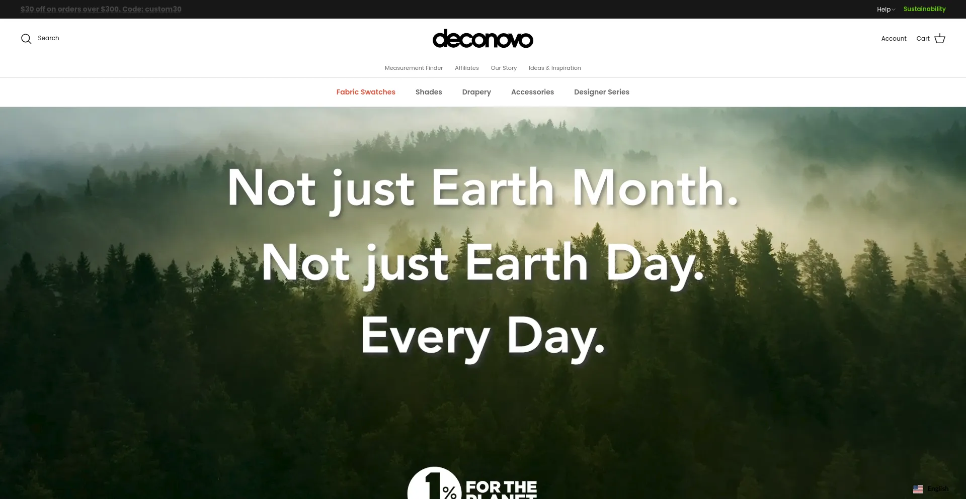 Screenshot of deconovo.com homepage