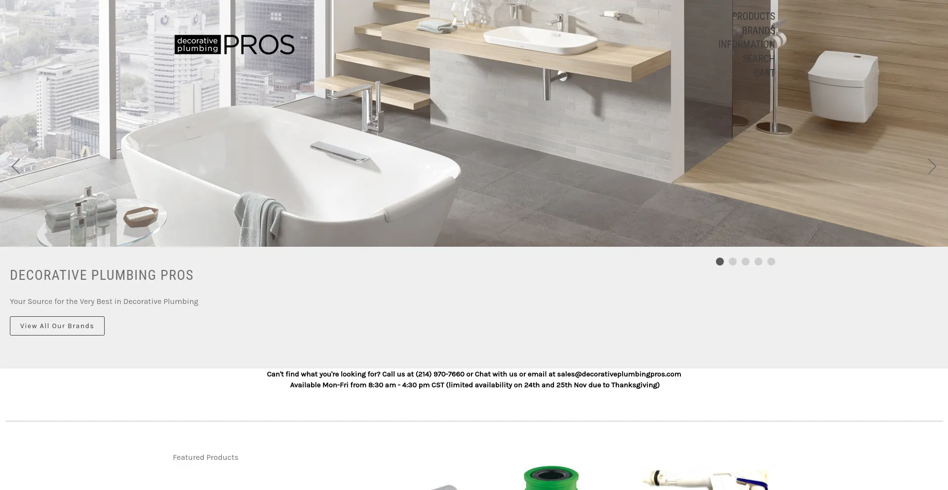 Screenshot of decorativeplumbingpros.com homepage