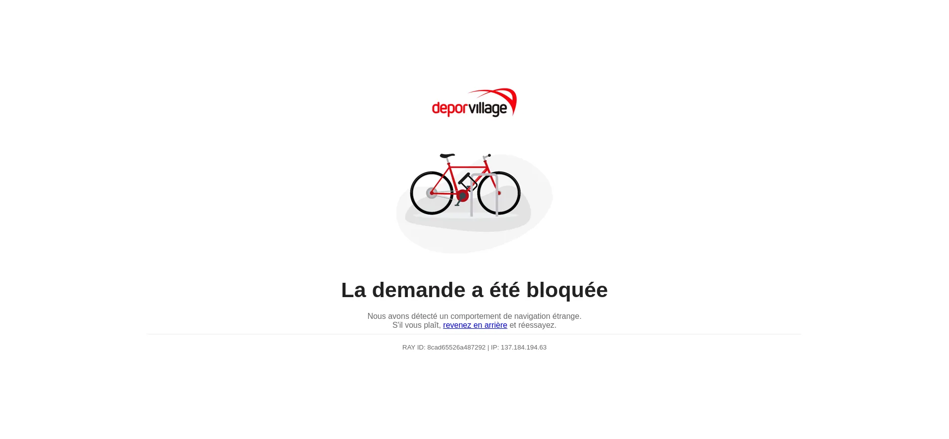 Screenshot of deporvillage.fr homepage