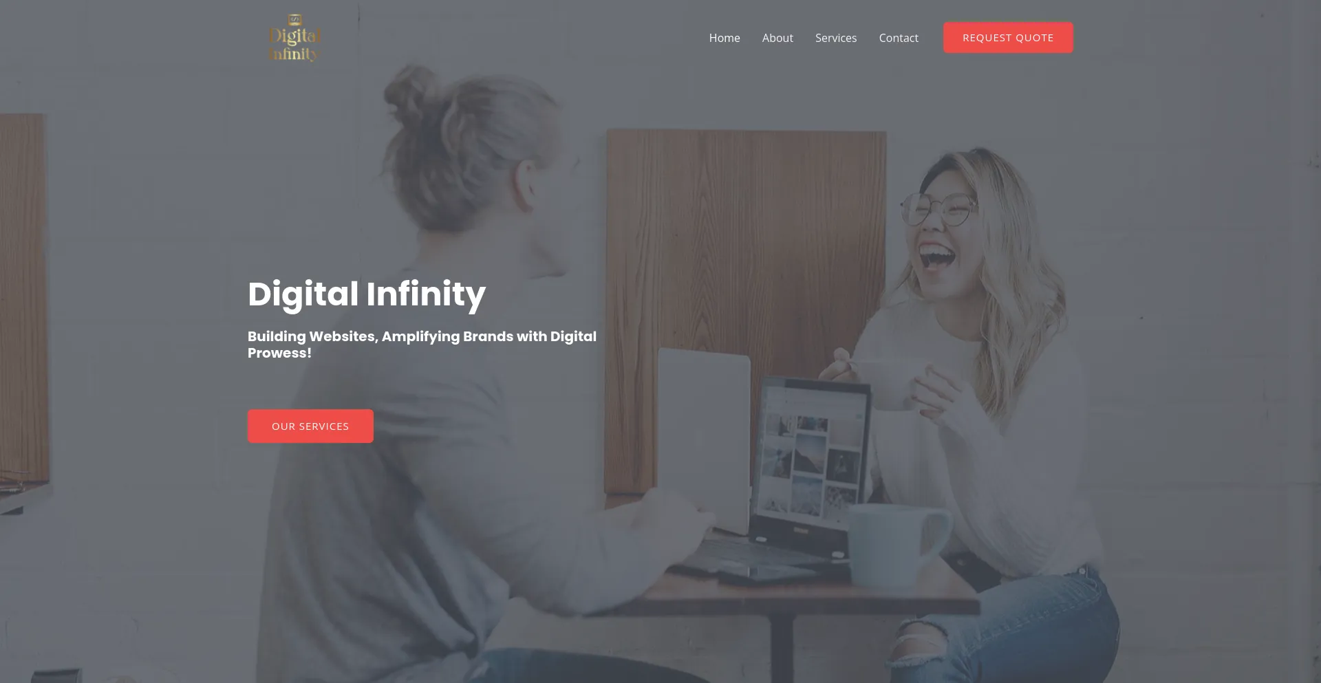 Screenshot of dinfinity.in homepage