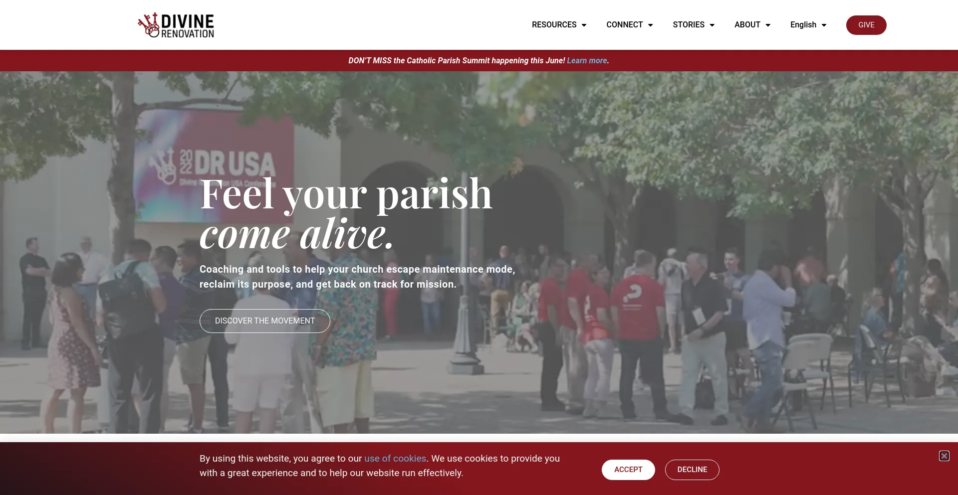 Screenshot of divinerenovation.org homepage