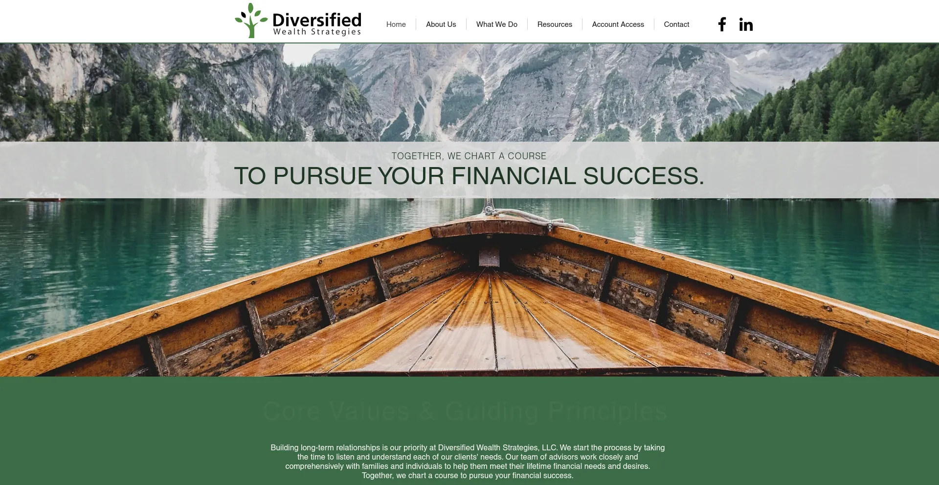 Screenshot of divwealth.com homepage