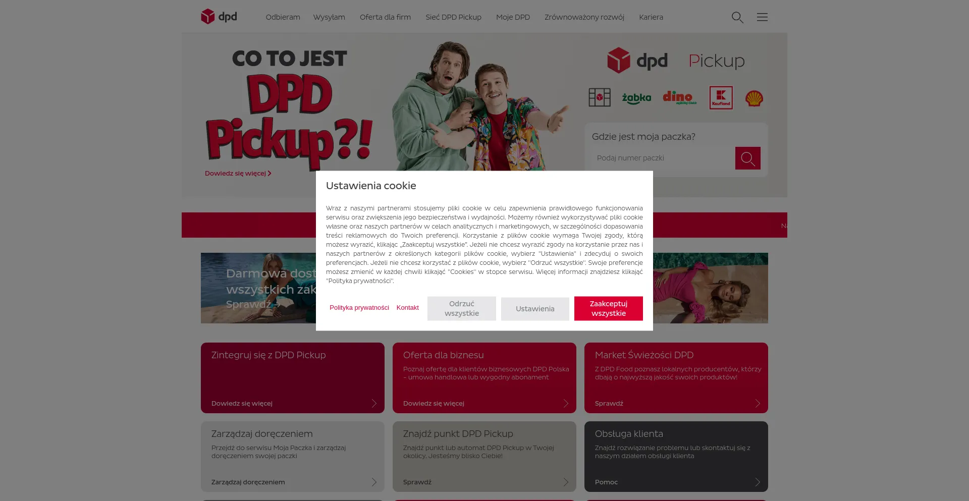 Screenshot of dpd.com.pl homepage