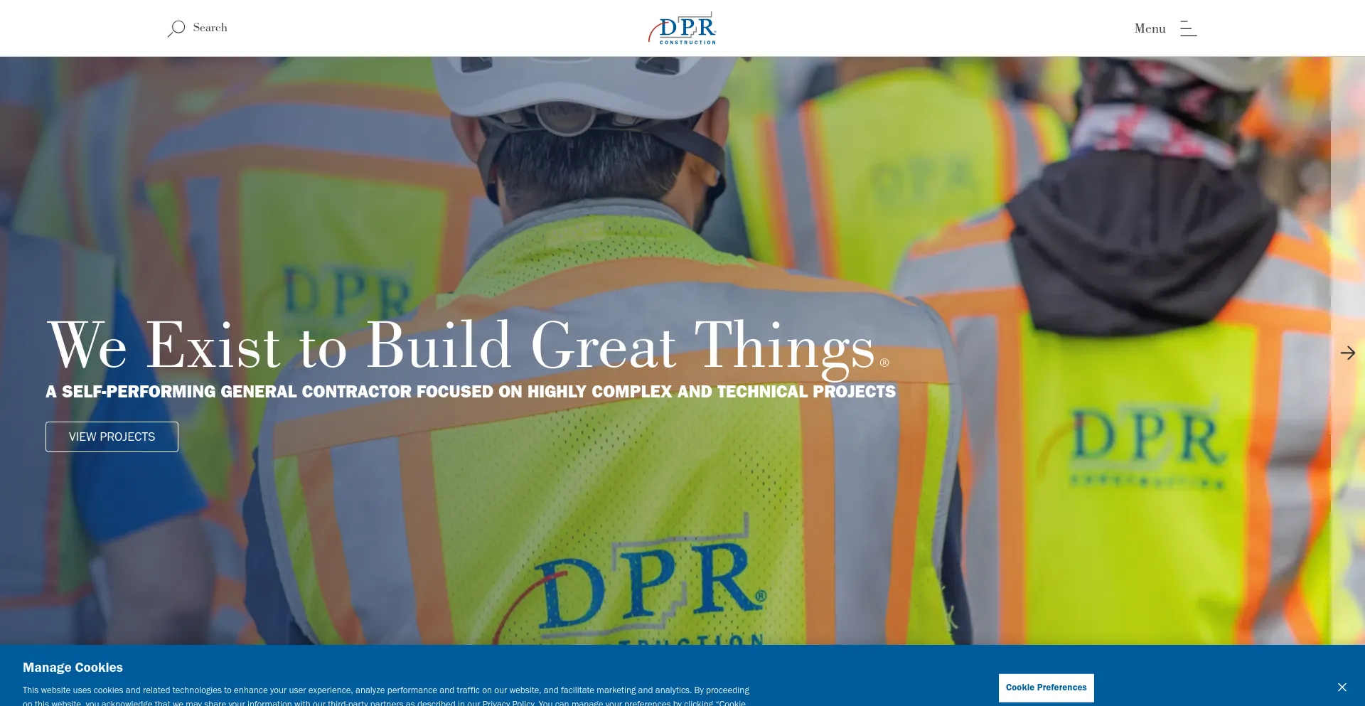 Screenshot of dpr.com homepage