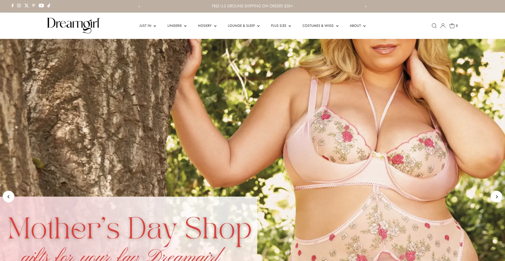 Screenshot of dreamgirlofficial.com homepage