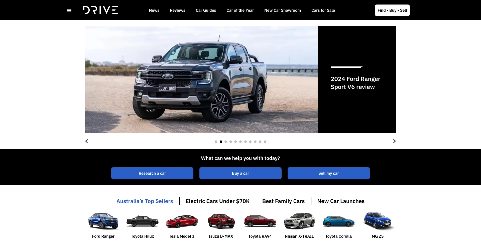 Screenshot of drive.com.au homepage