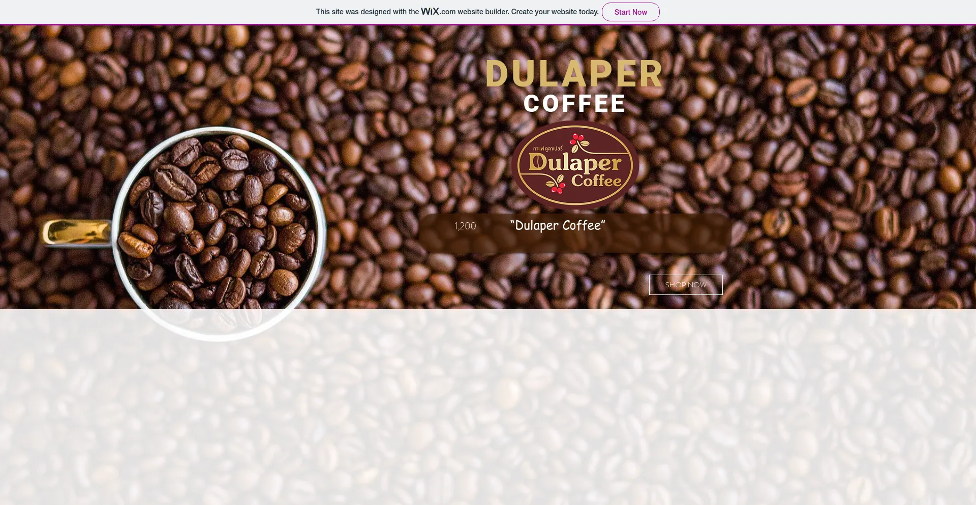 Screenshot of dulapercoffee.com homepage