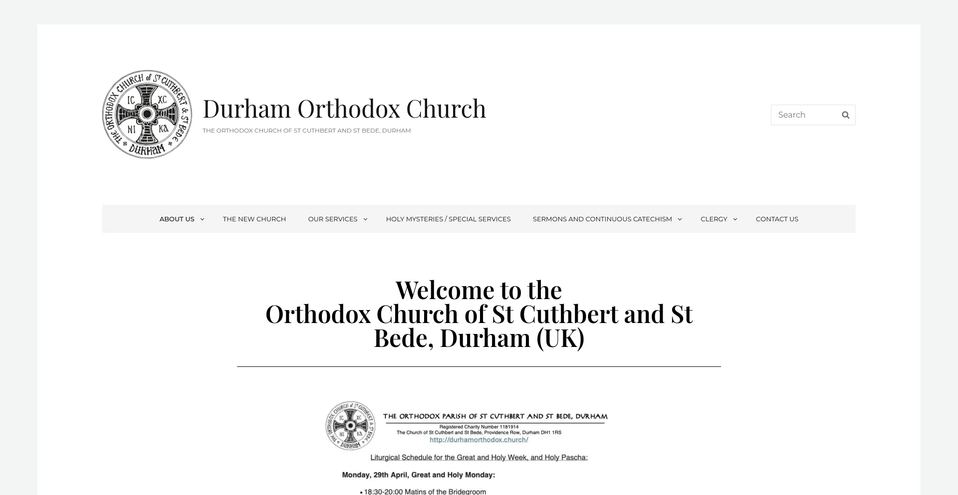 Screenshot of durhamorthodox.church homepage