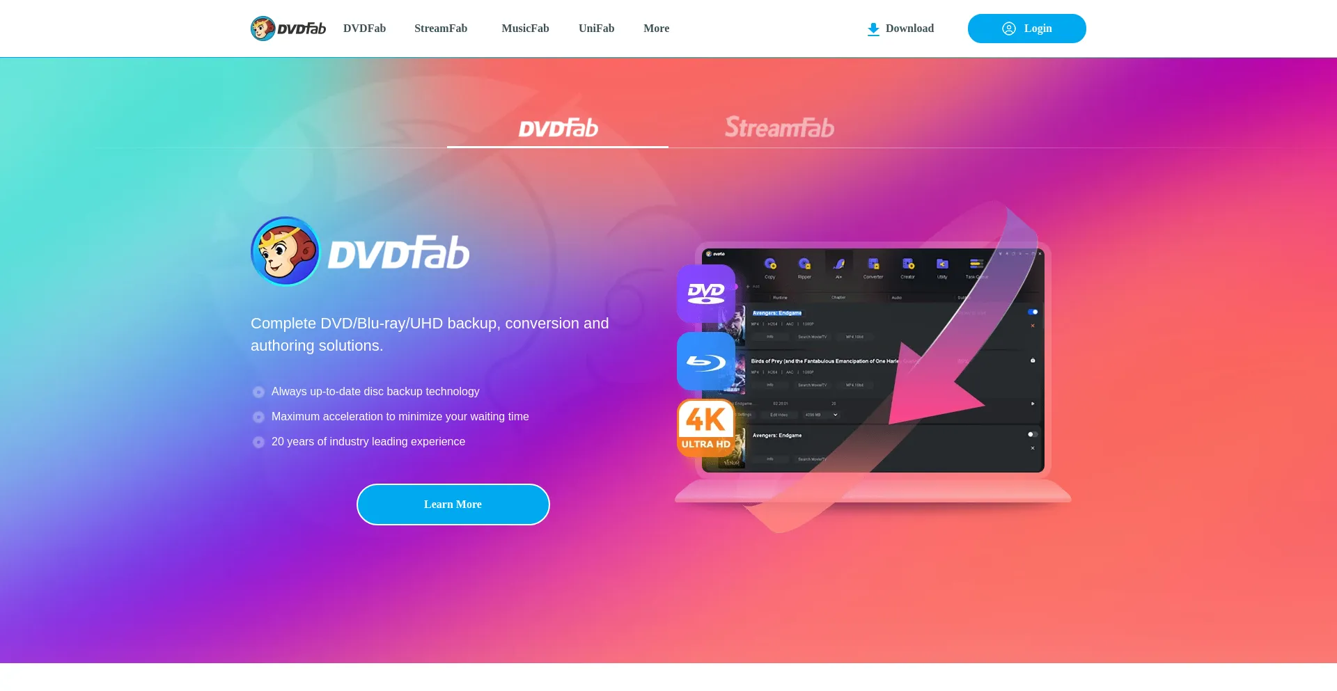 Screenshot of dvdfab.cn homepage