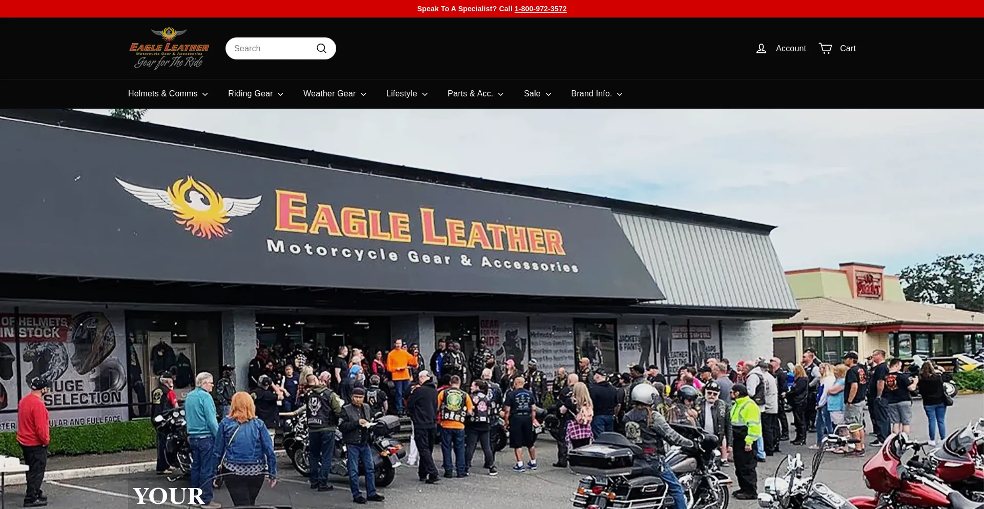 Screenshot of eagleleather.com homepage