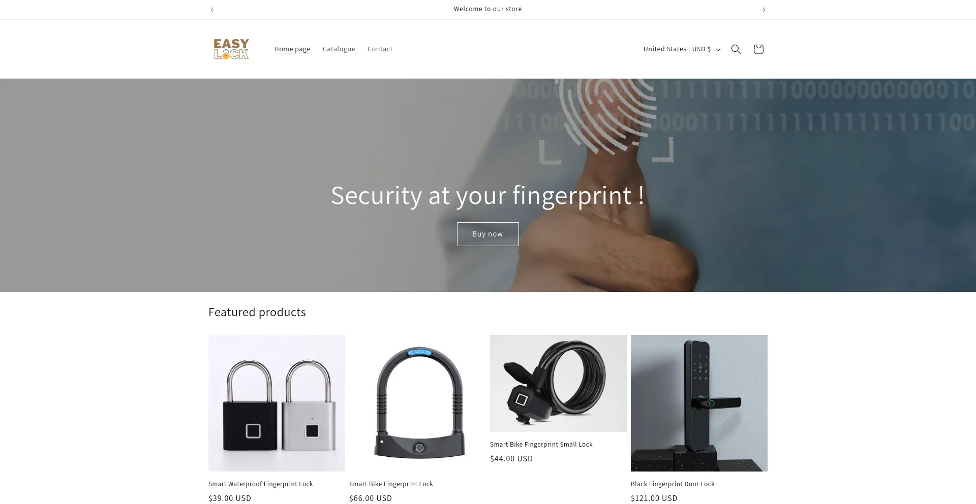 Screenshot of easylockshop.com homepage