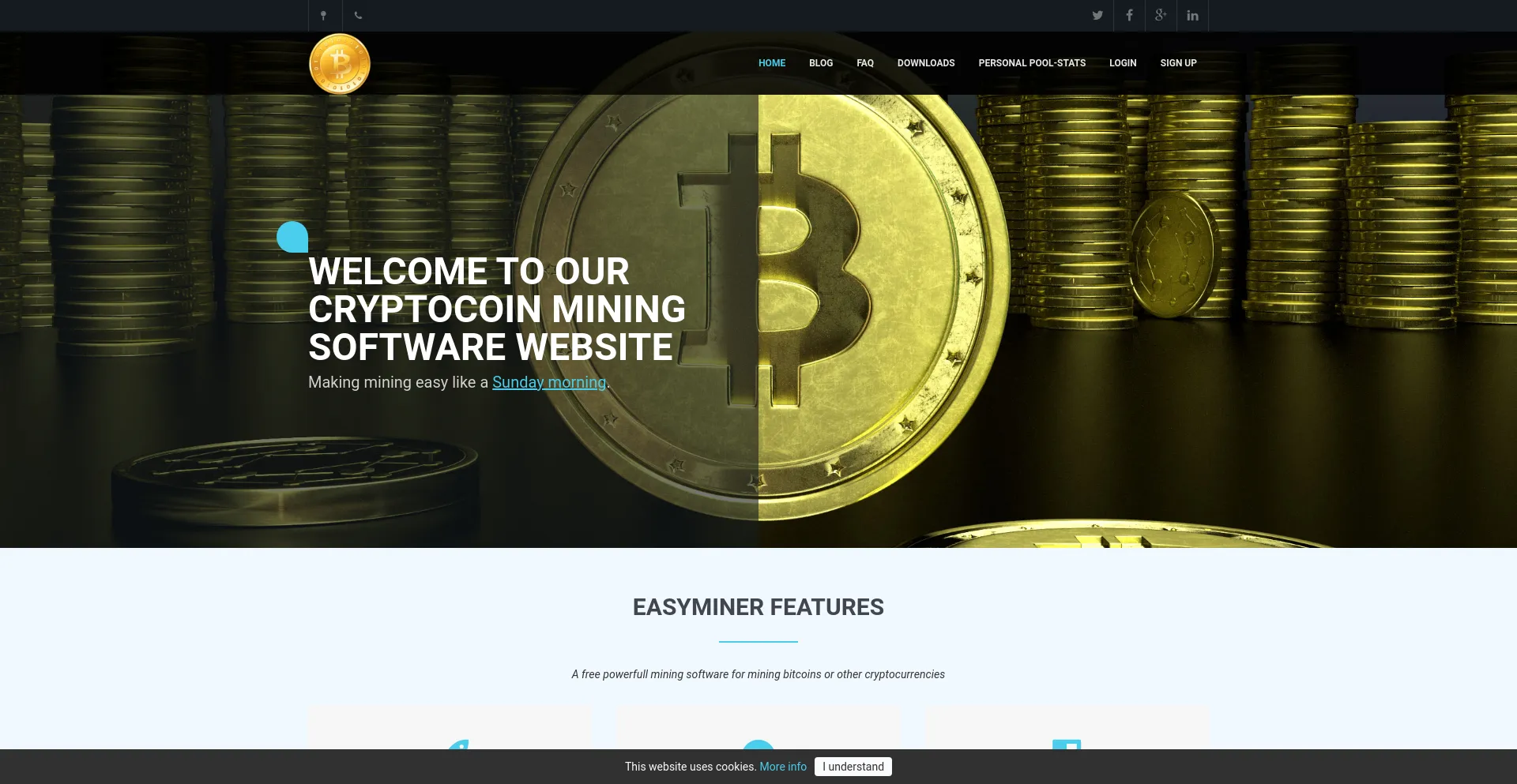 Screenshot of easyminer.net homepage