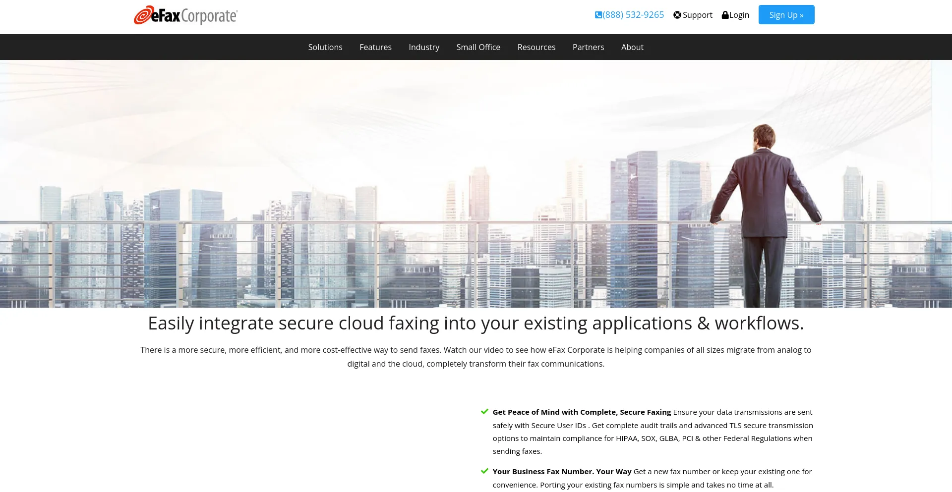 Screenshot of efaxcorporate.com homepage