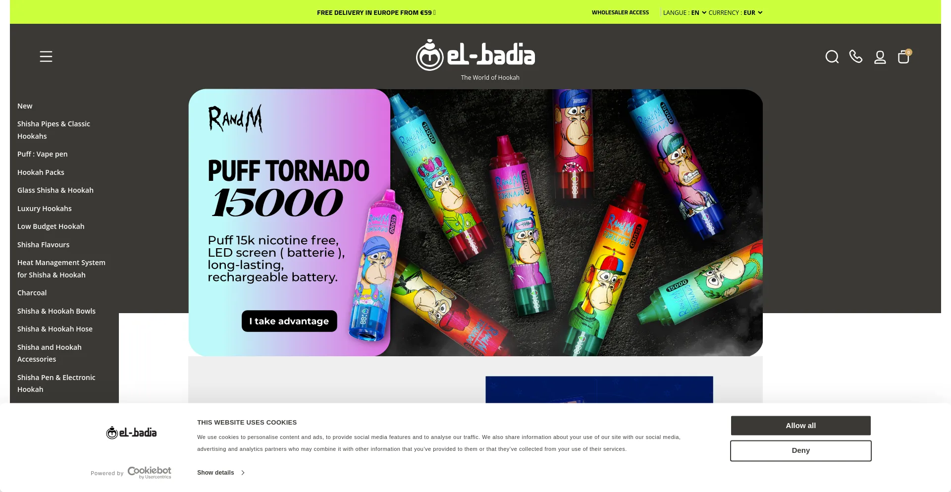 Screenshot of el-badia.com homepage