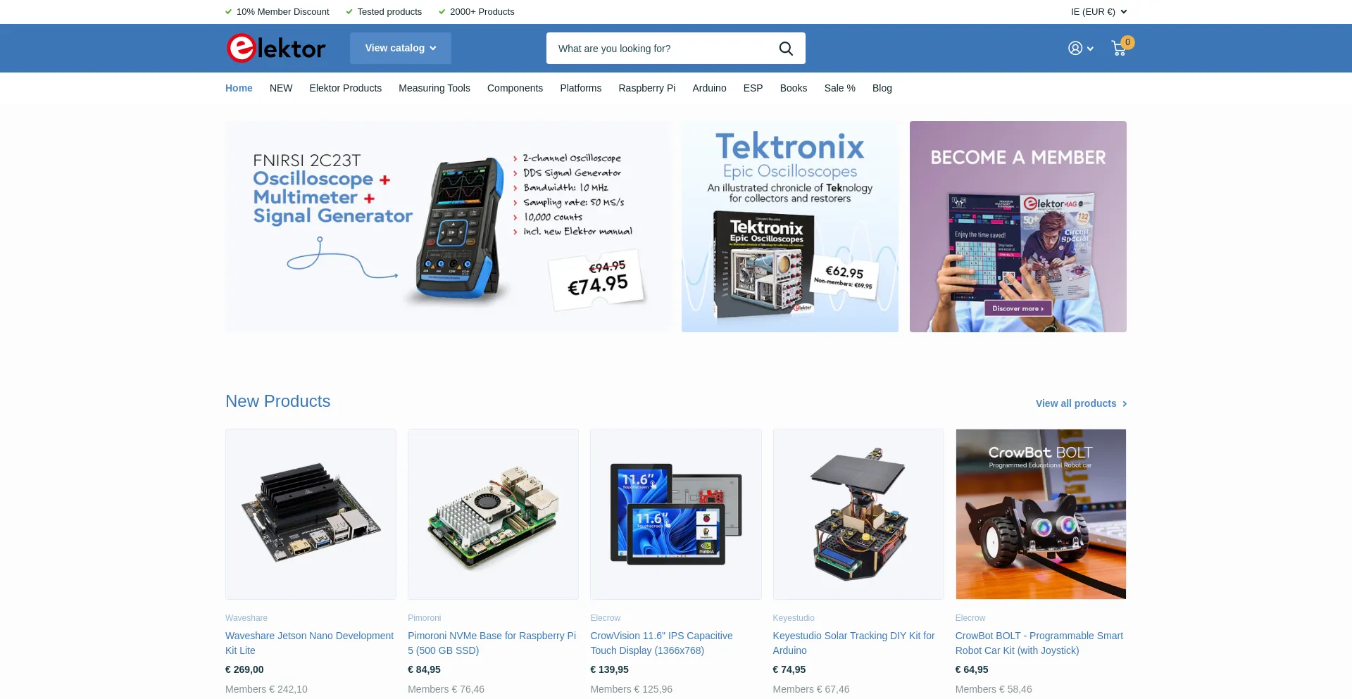 Screenshot of elektor.com homepage